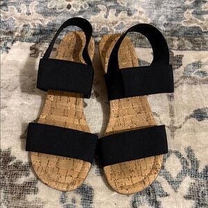 Tommy Bahama Black Cork Sandals